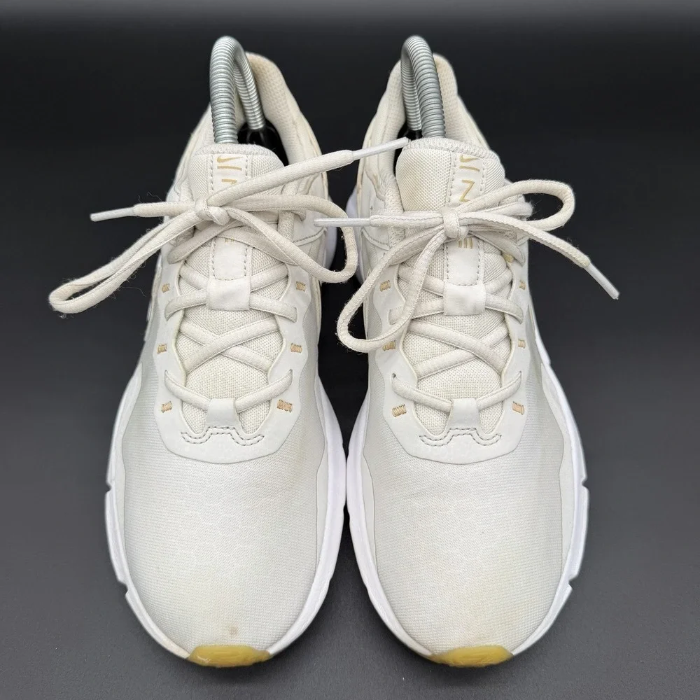 Nike Women's Legend Essential 2 Training Shoes Size 8 White Cream Gold
